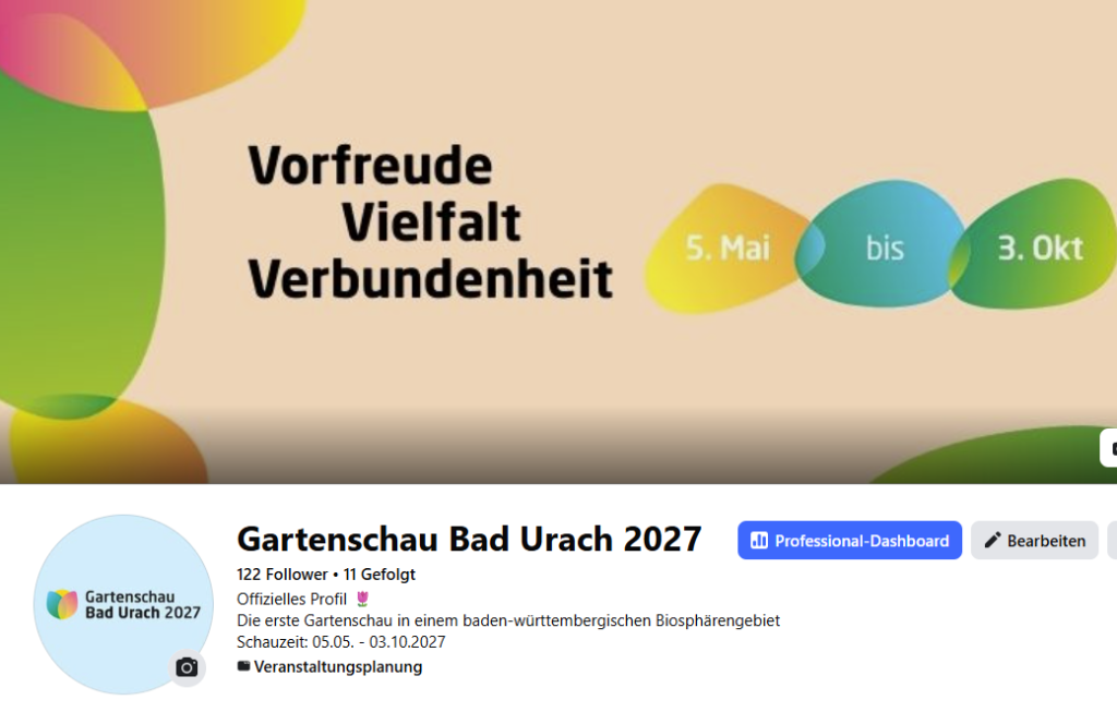 Facebook Account Gartenschau Bad Urach 2027